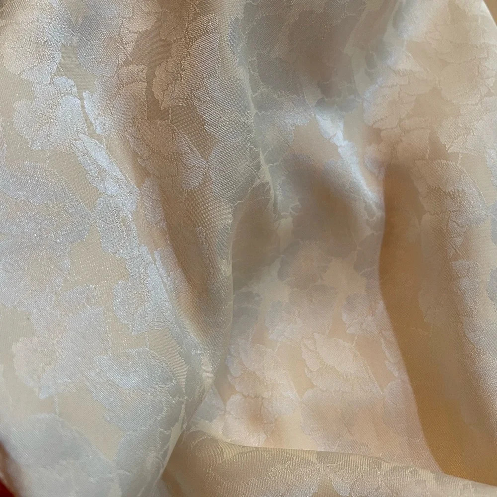 Christian Dior Lingerie Union Made Light Peach Satin Long Robe Petite - Picture 6 of 11